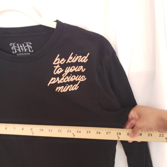 Hope For Harlow Black Be Kind To Your Precious Mind Graphic Handmade USA Size M - Picture 3 of 13